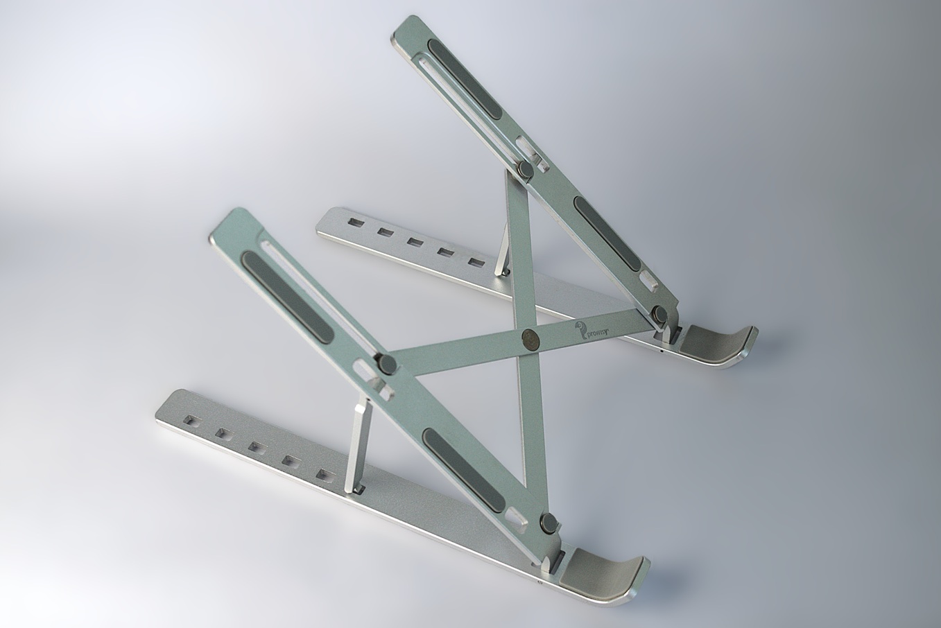 Laptop stand at its top elevation